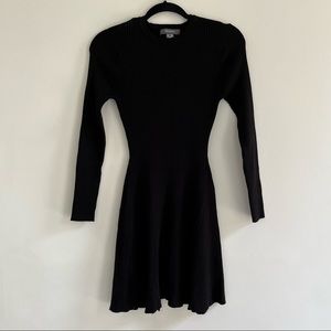 Primark | black long sleeve flare dress | size: m (8/10) | sweater material